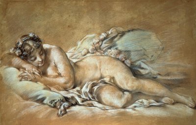 A Young Woman Asleep by François Boucher